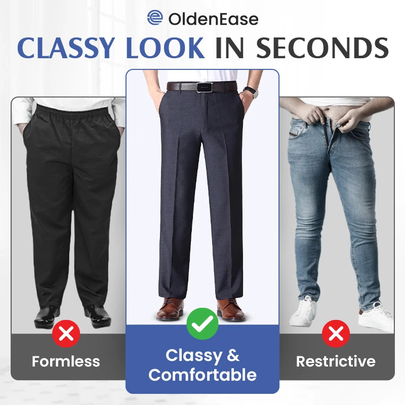 Calça Masculina Social Confortável Cintura Alta Ice Silk