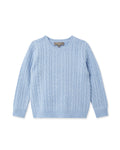 N.Peal Cable Cashmere Jumper Cornflower Blue