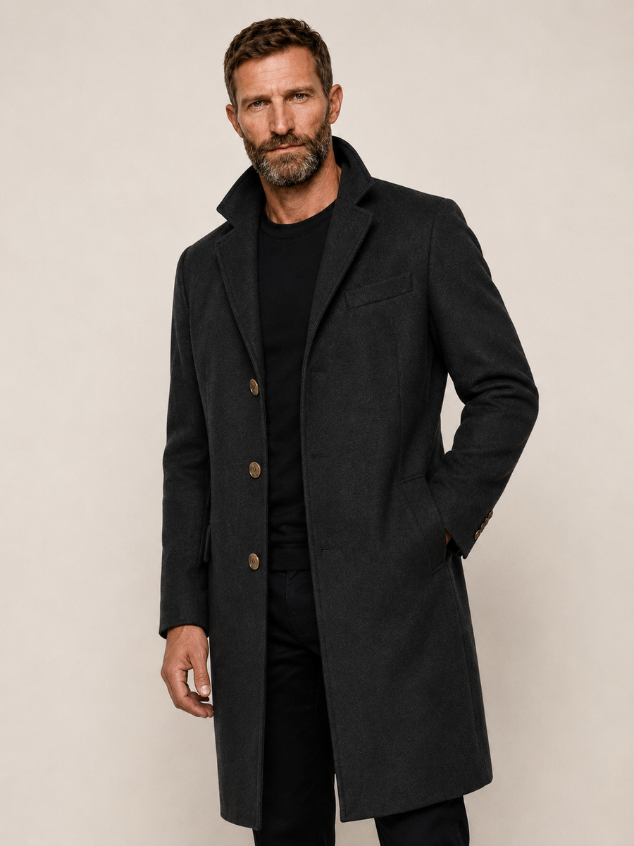PureClo™ | St. Moritz Merino Wool Coat - Oxford Grey PURECLO