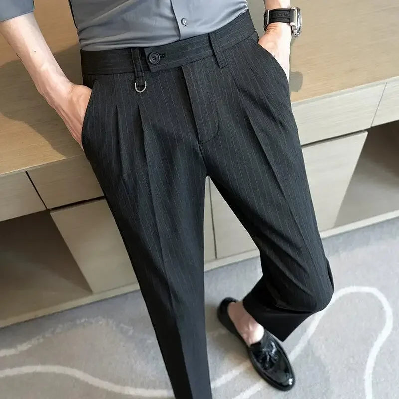 Striped Suit Trousers - Pure - PURECLO