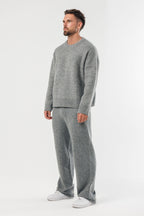 LEGEND LONDON KNITWEAR - SWEATER KNIT SWEATER - GREY MARL