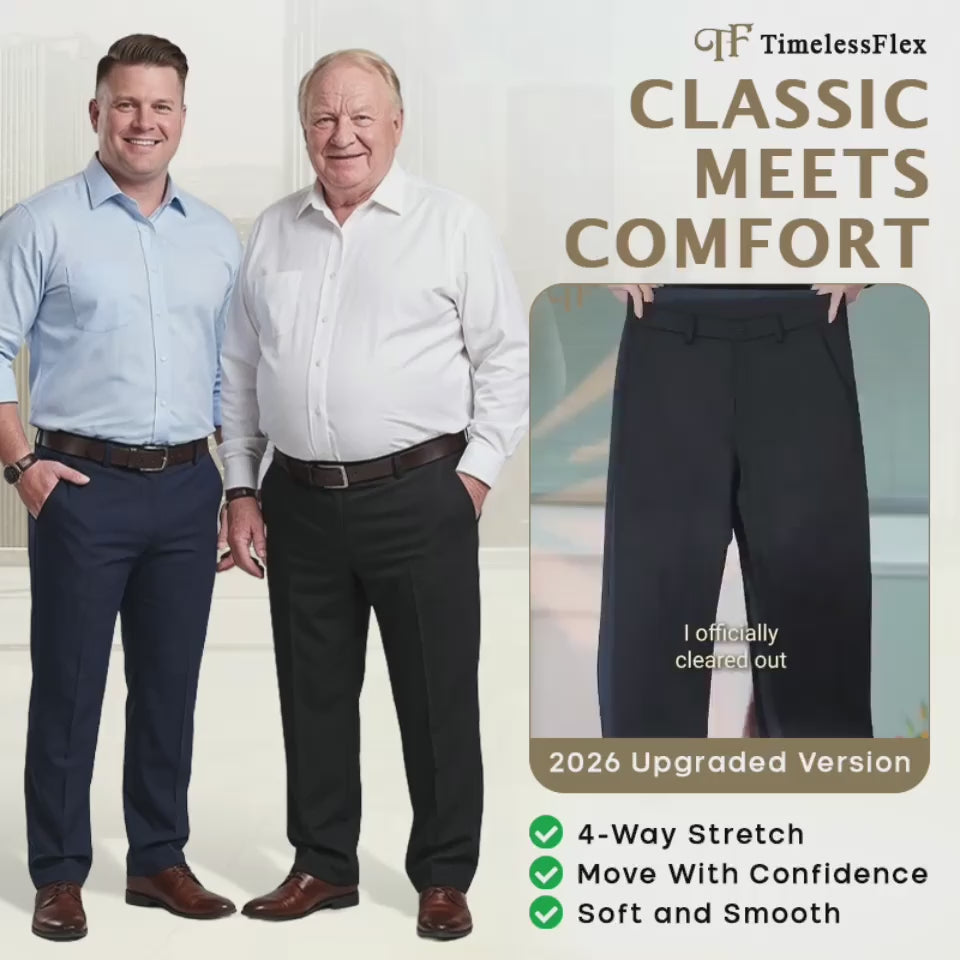 Pure™ TimelessFlex – Pantalones Clásicos de Corte Recto para Hombre con Elasticidad 4-Way Stretch