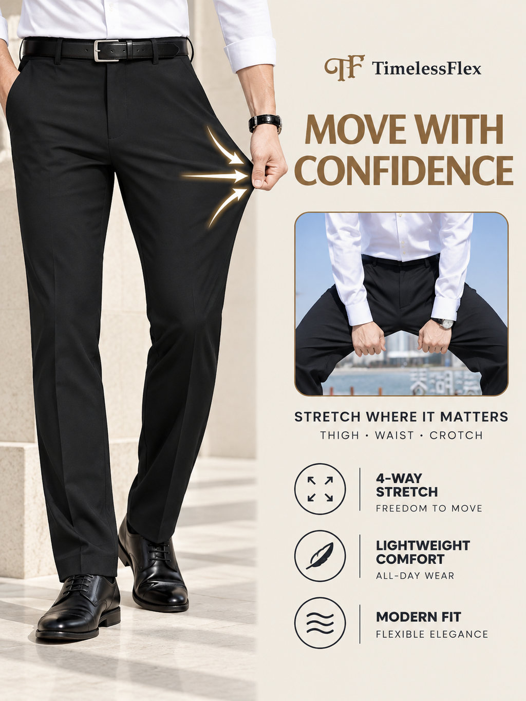 THE TIMELESSFLEX PANTS PURECLO